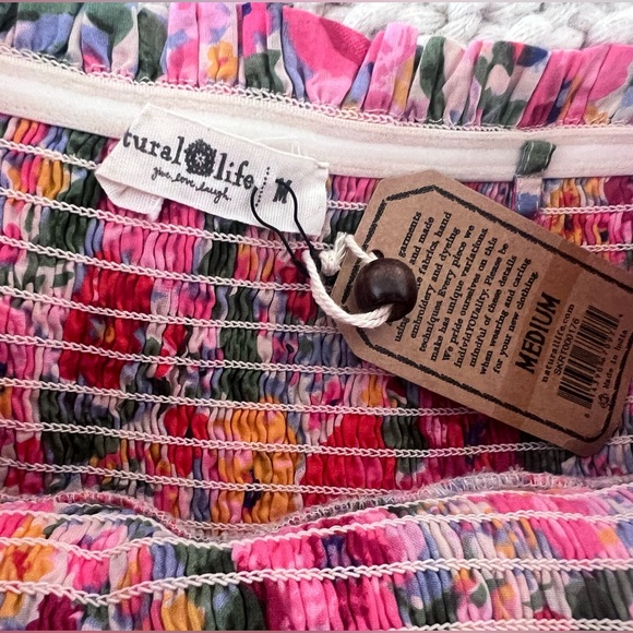 Vintage inspired Natural Life red pink floral print skirt & dress-  size M - Picture 6 of 6